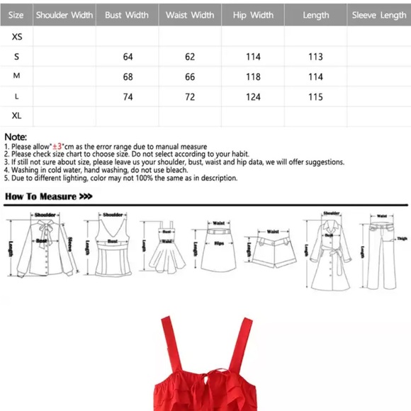 🎈🧨💗Host Pick ☄️🧨 New Red tiered ruffle dress with bow tie detail | Size S - Picture 4 of 9